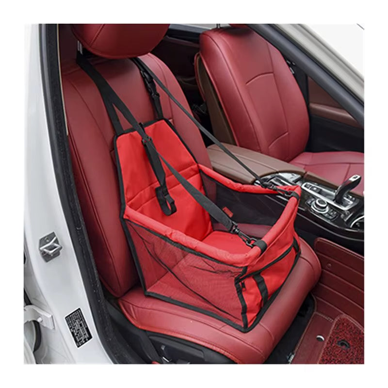 Premium Pet Dog Car Booster Seat with Safety Belt - Foldable Travel Basket for Dogs and Puppies