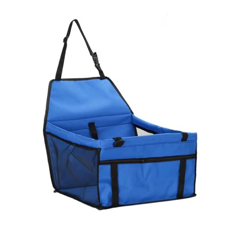Premium Pet Dog Car Booster Seat with Safety Belt - Foldable Travel Basket for Dogs and Puppies