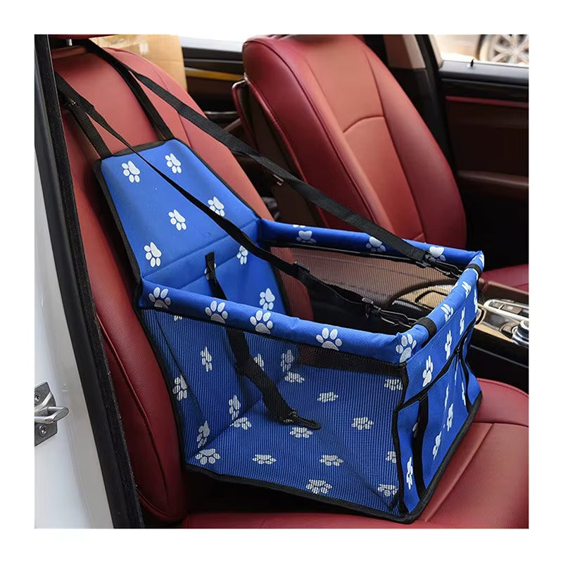 Premium Pet Dog Car Booster Seat with Safety Belt - Foldable Travel Basket for Dogs and Puppies