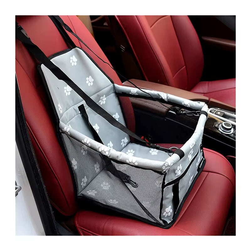 Premium Pet Dog Car Booster Seat with Safety Belt - Foldable Travel Basket for Dogs and Puppies