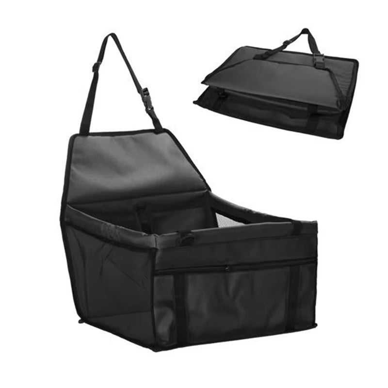 Premium Pet Dog Car Booster Seat with Safety Belt - Foldable Travel Basket for Dogs and Puppies