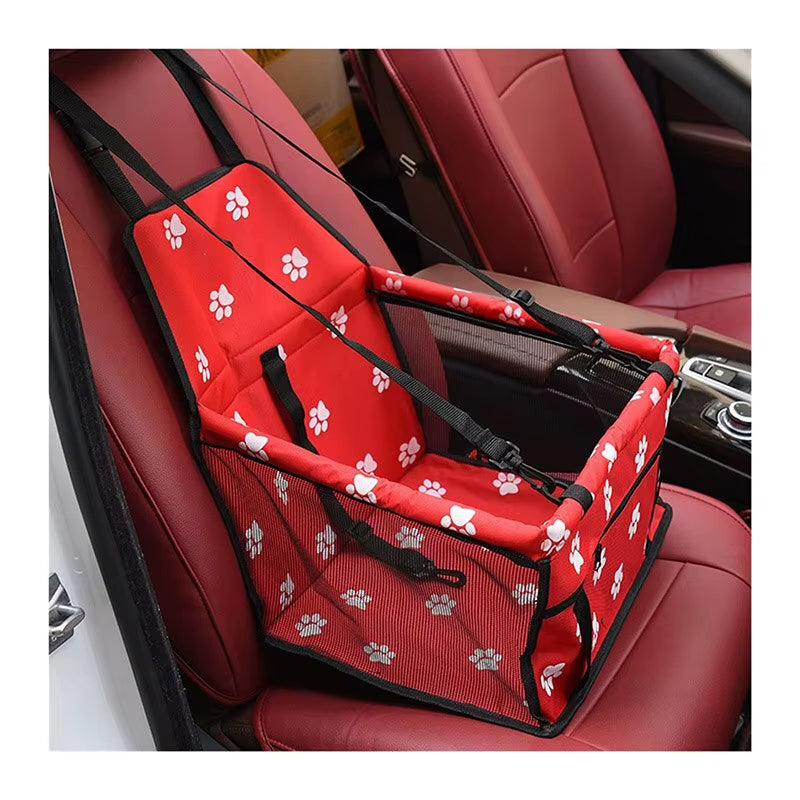 Premium Pet Dog Car Booster Seat with Safety Belt - Foldable Travel Basket for Dogs and Puppies