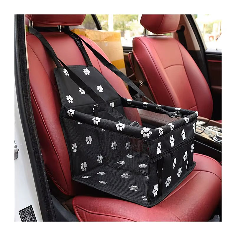 Premium Pet Dog Car Booster Seat with Safety Belt - Foldable Travel Basket for Dogs and Puppies