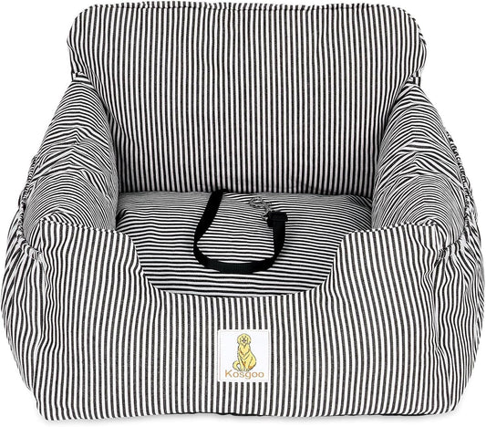 Dog Car Seat for Small Dogs,Fully Detachable and Washable Puppy Dog Booster Seats with Storage Pockets and Clip-On Safety Leash,Non-Slip Base Dog Bed Dual-Use for Car and Home (Black)