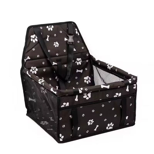 Premium Pet Dog Car Booster Seat with Safety Belt - Foldable Travel Basket for Dogs and Puppies